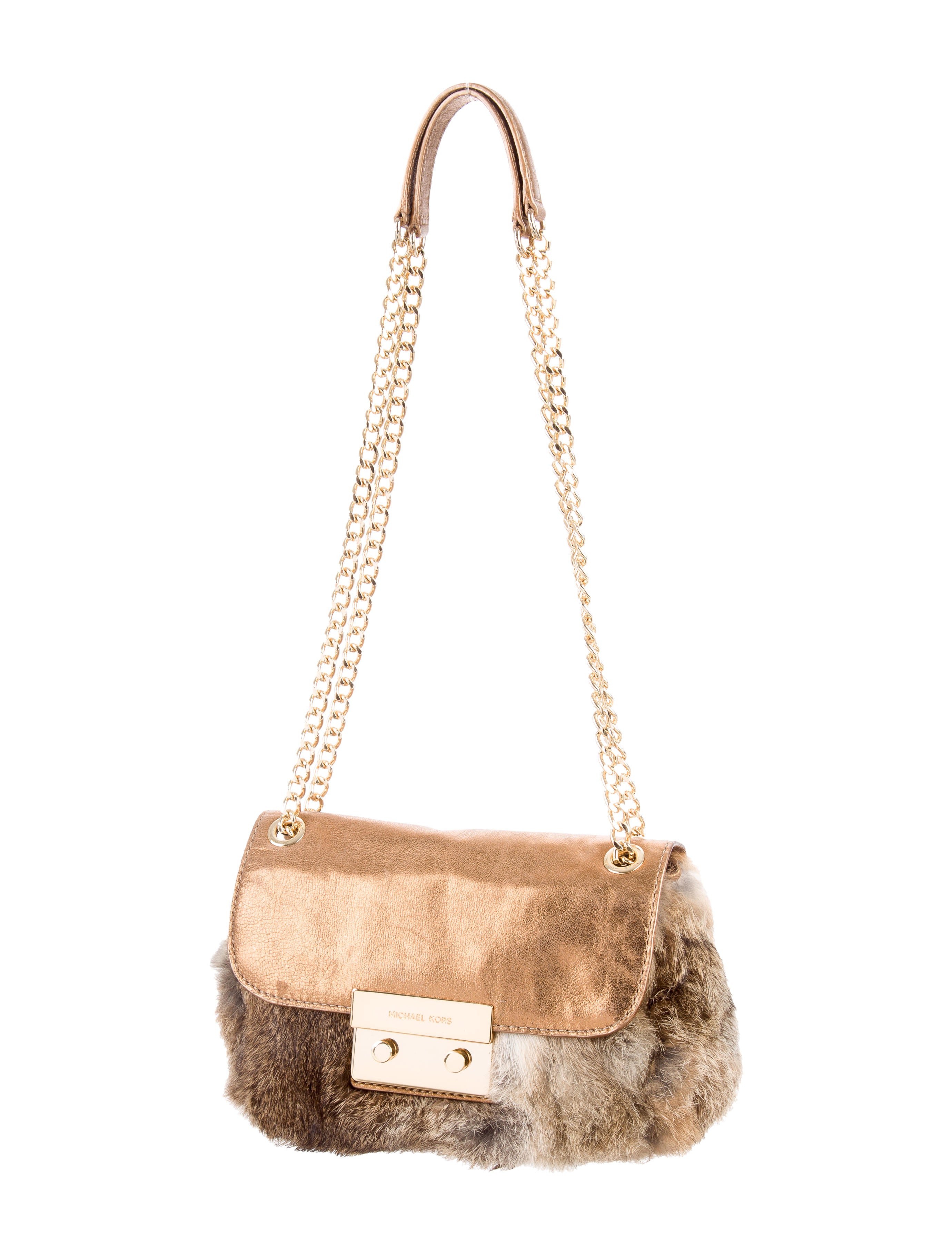 Michael Michael Kors Fox FurTrimmed Shoulder Bag Handbags WM521452