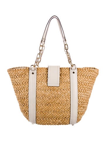 Michael Kors Straw Deneuve Tote Handbags Wm524061 The Straw Deneuve Tote