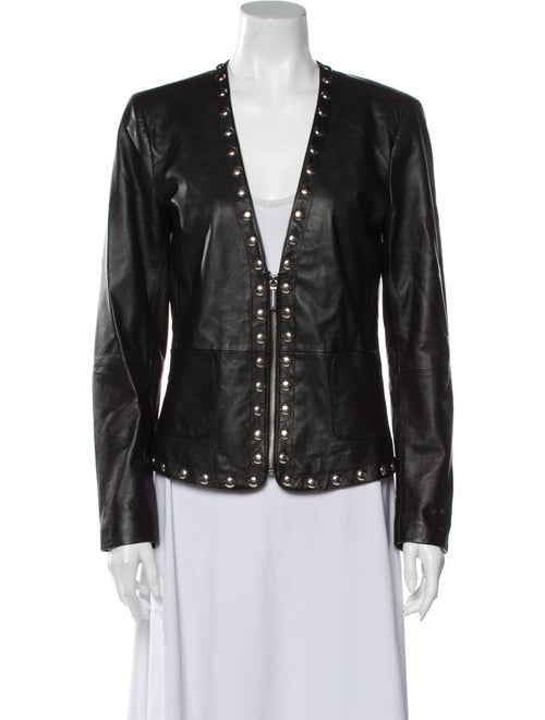 Michael Michael Kors Leather Blazer Black