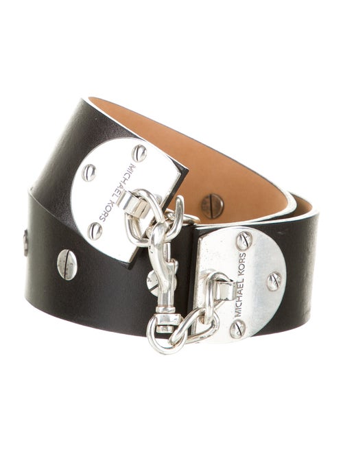 Michael Michael Kors Leather Wide Belt Black