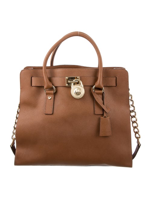 Michael Michael Kors Leather Hamilton Tote Brown