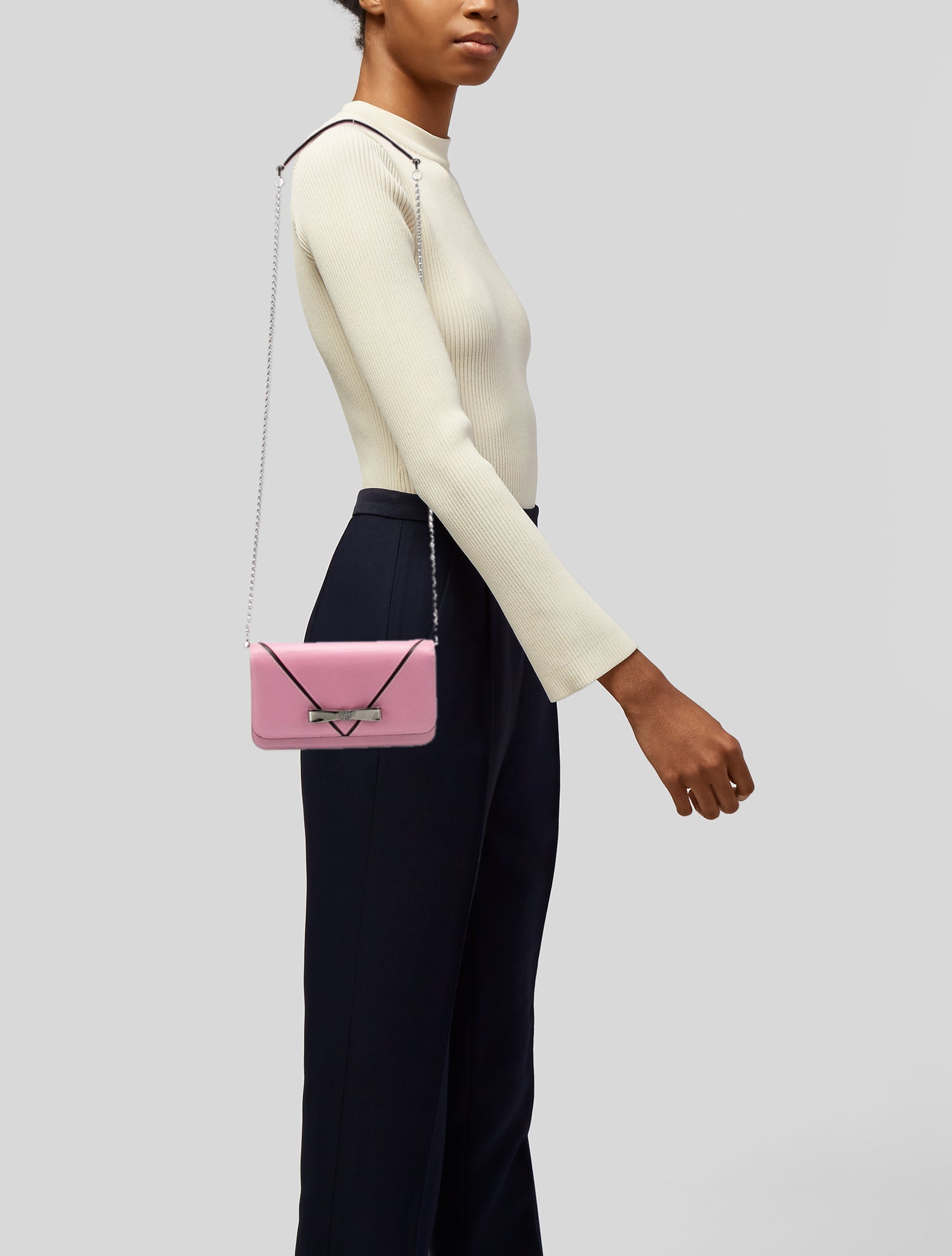 Max Stanco Saffiano Leather Clutch