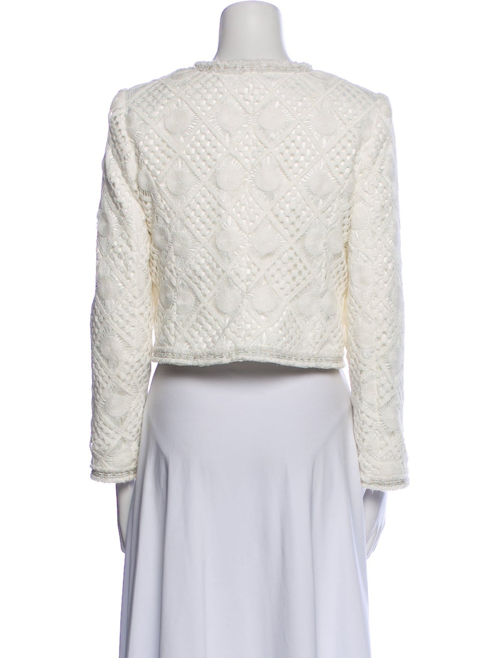 Milly Evening Jacket Neutrals Tweed Pattern Colla… - image 3