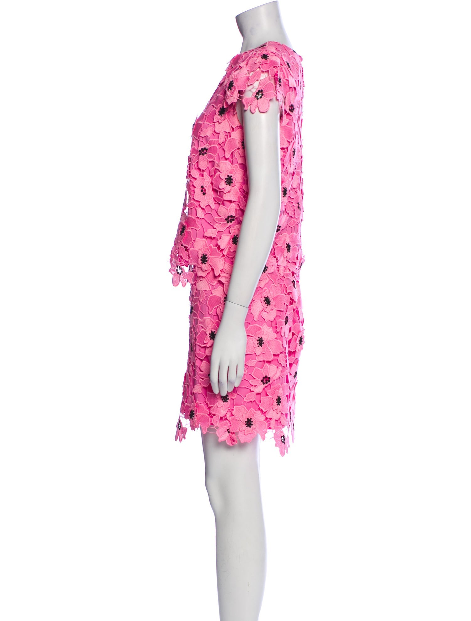 Milly Lace Pattern Embroidered Accent Skirt Set