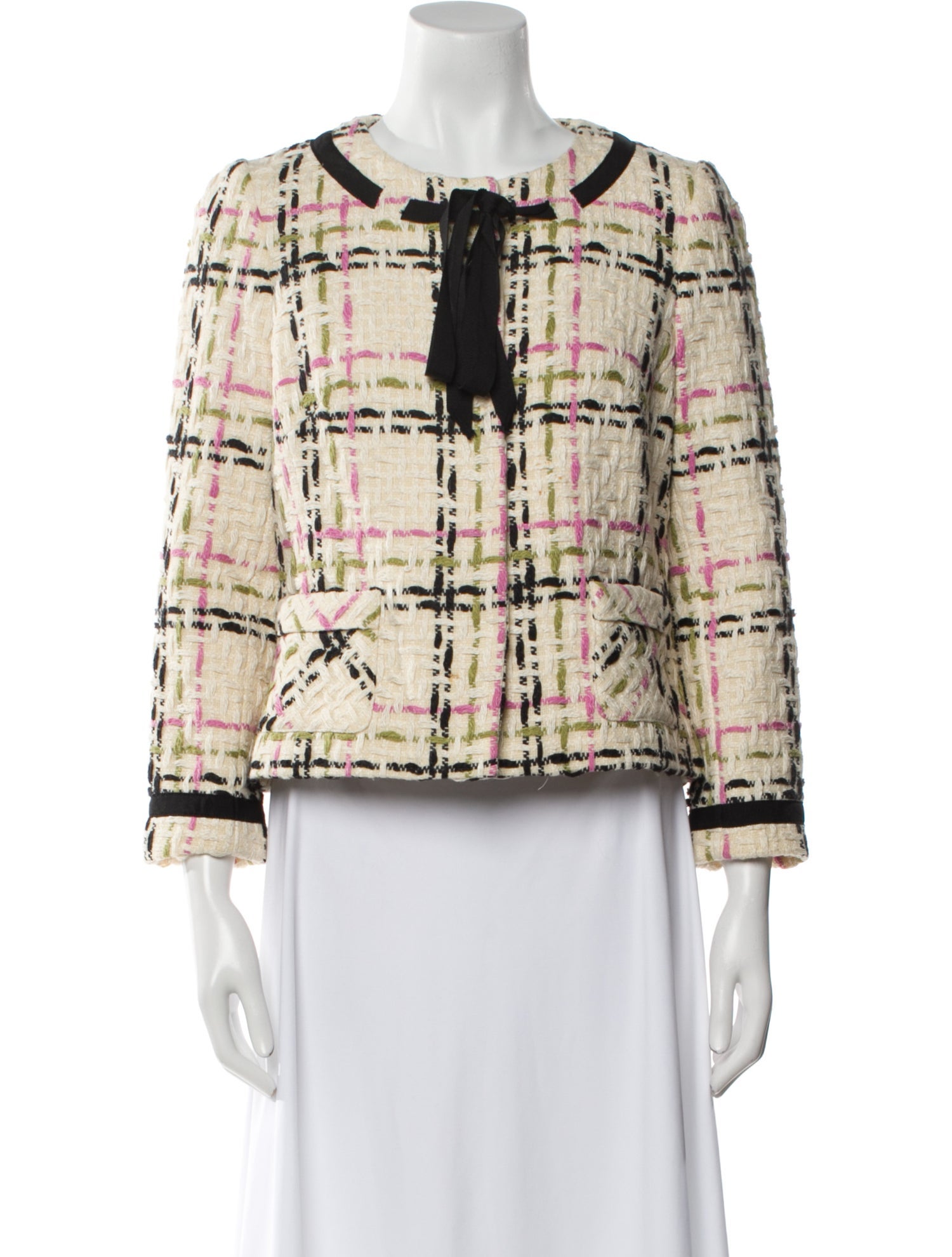 Milly Plaid Print Evening Jacket