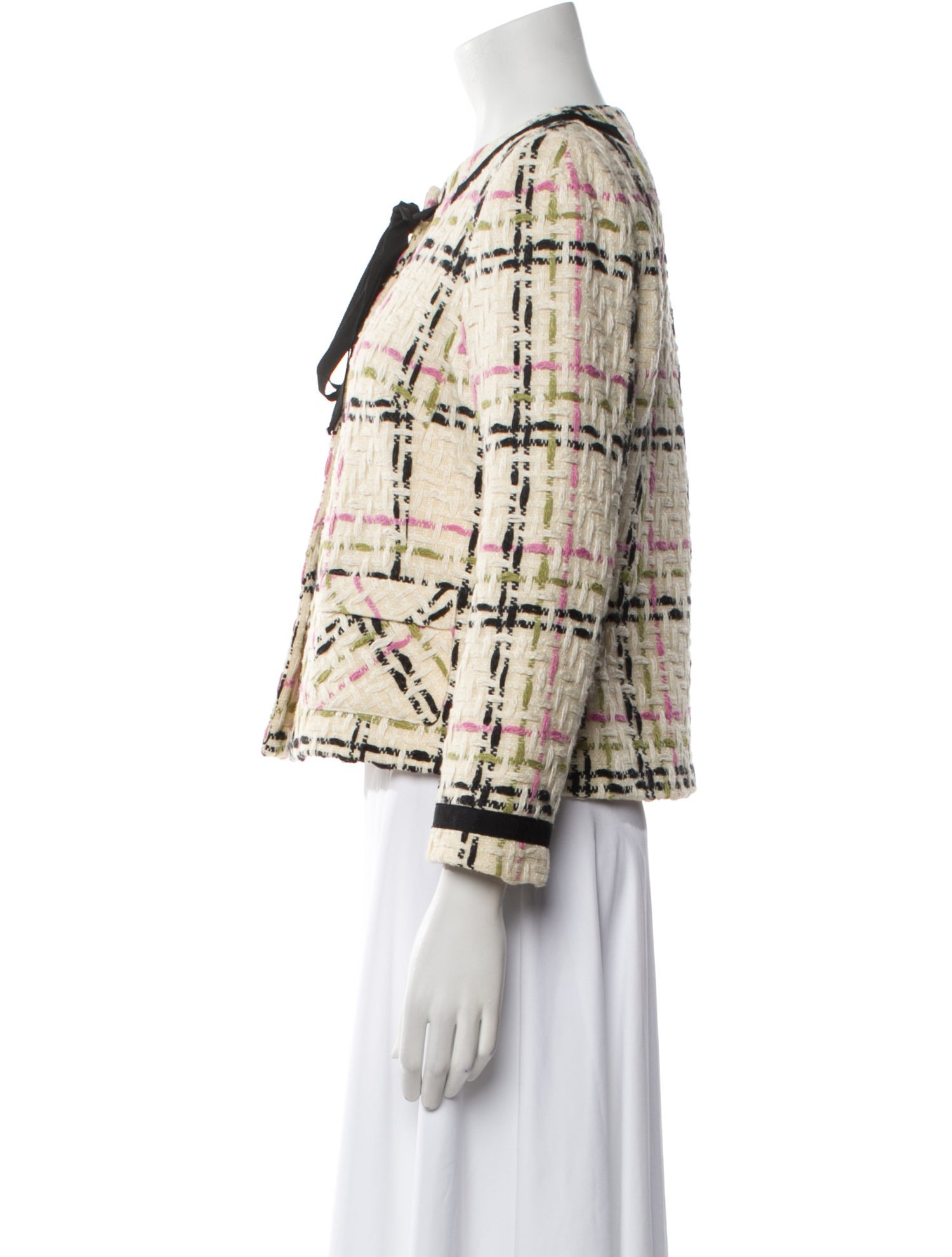 Milly Plaid Print Evening Jacket