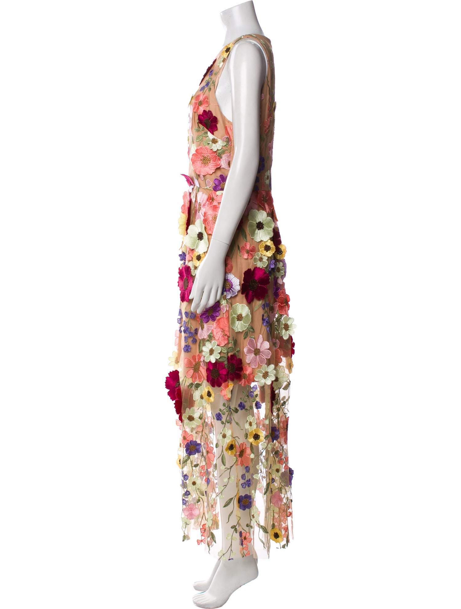 Milly Floral Print Midi Length Dress