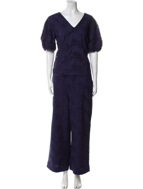 Milly Printed Ruffle Embellishment Pant Set