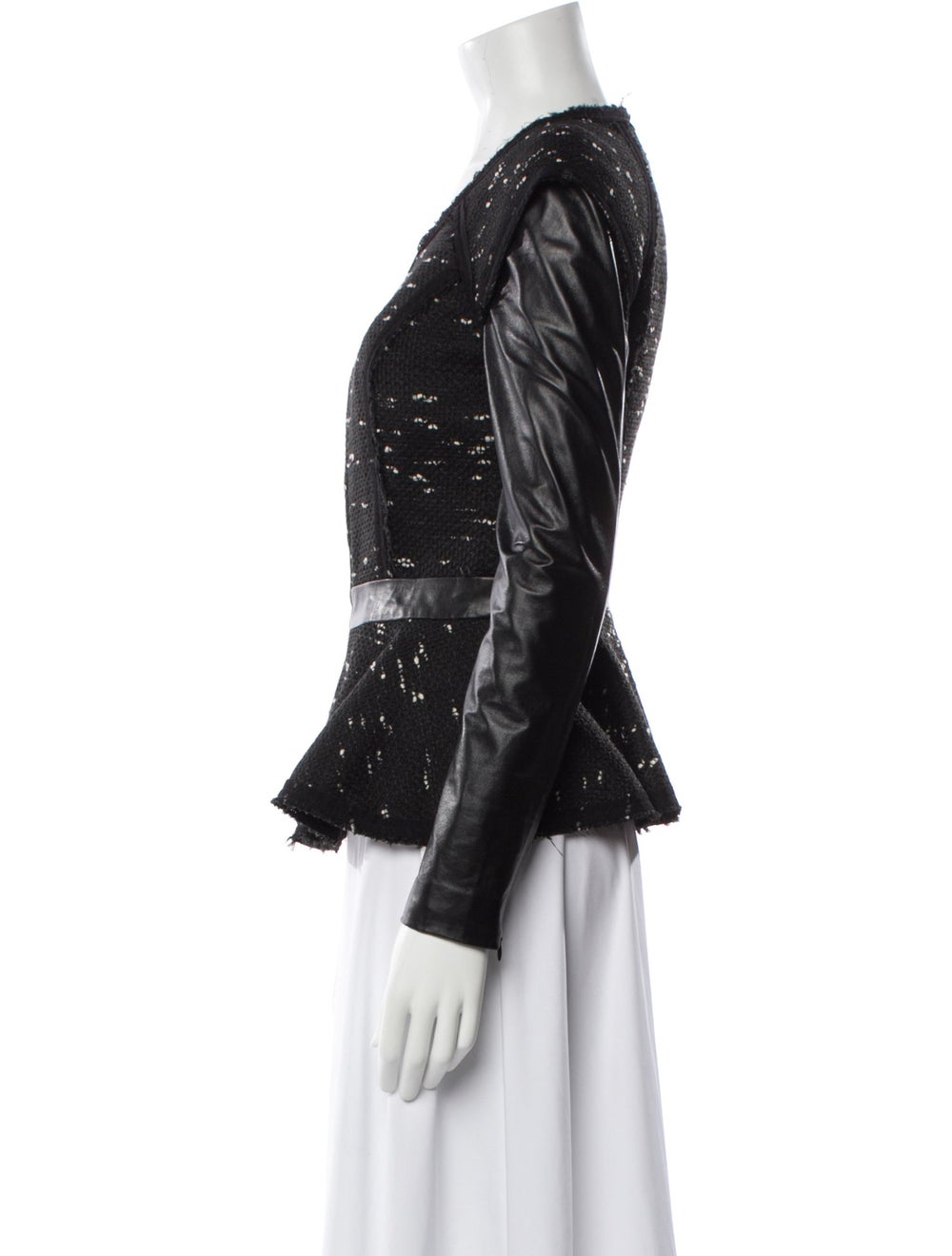 Milly Evening Jacket Black Printed Collarless - image 2