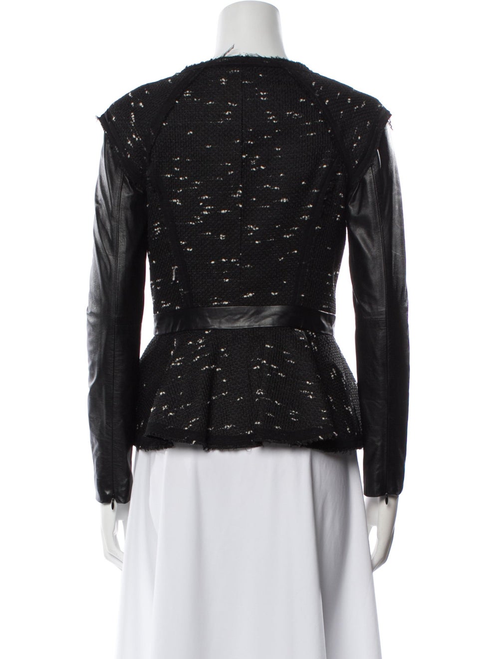 Milly Evening Jacket Black Printed Collarless - image 3