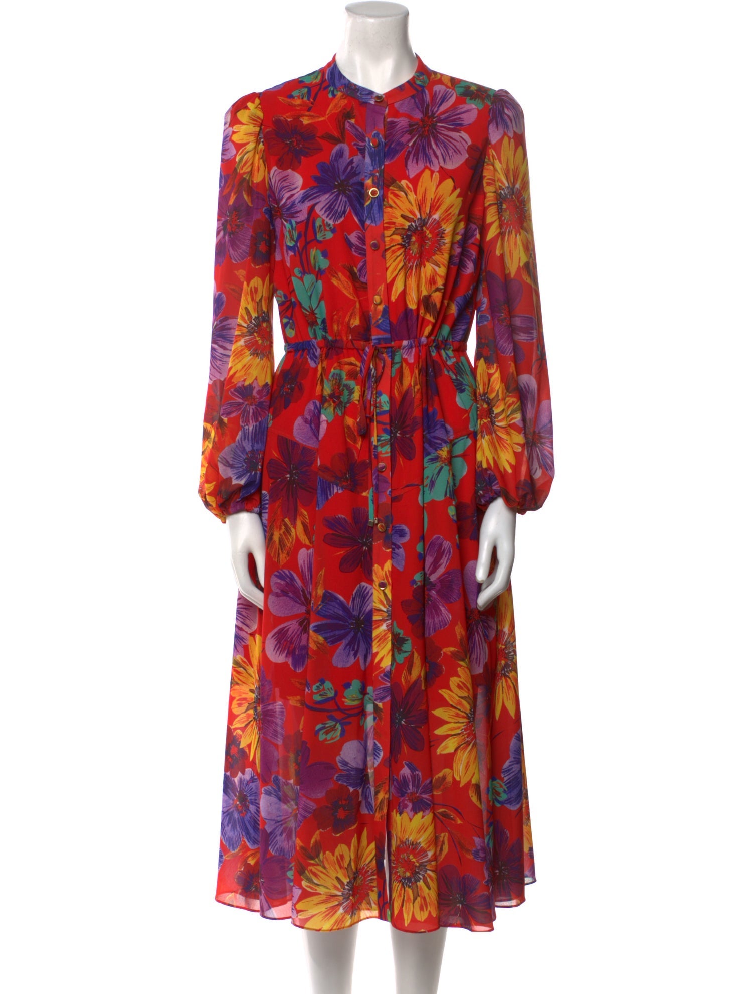 Milly Floral Print Midi Length Dress