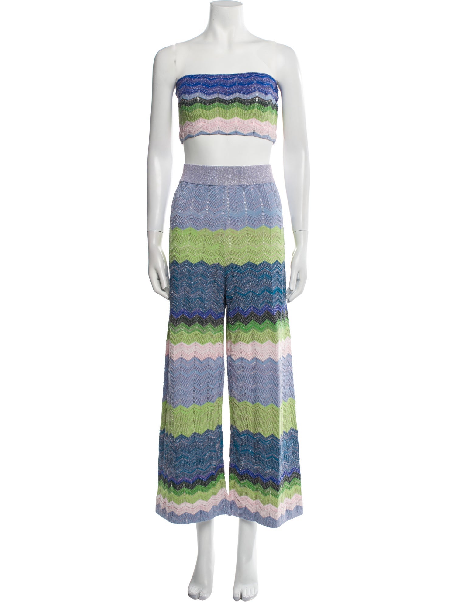 Milly Striped Glitter Accents Pant Set