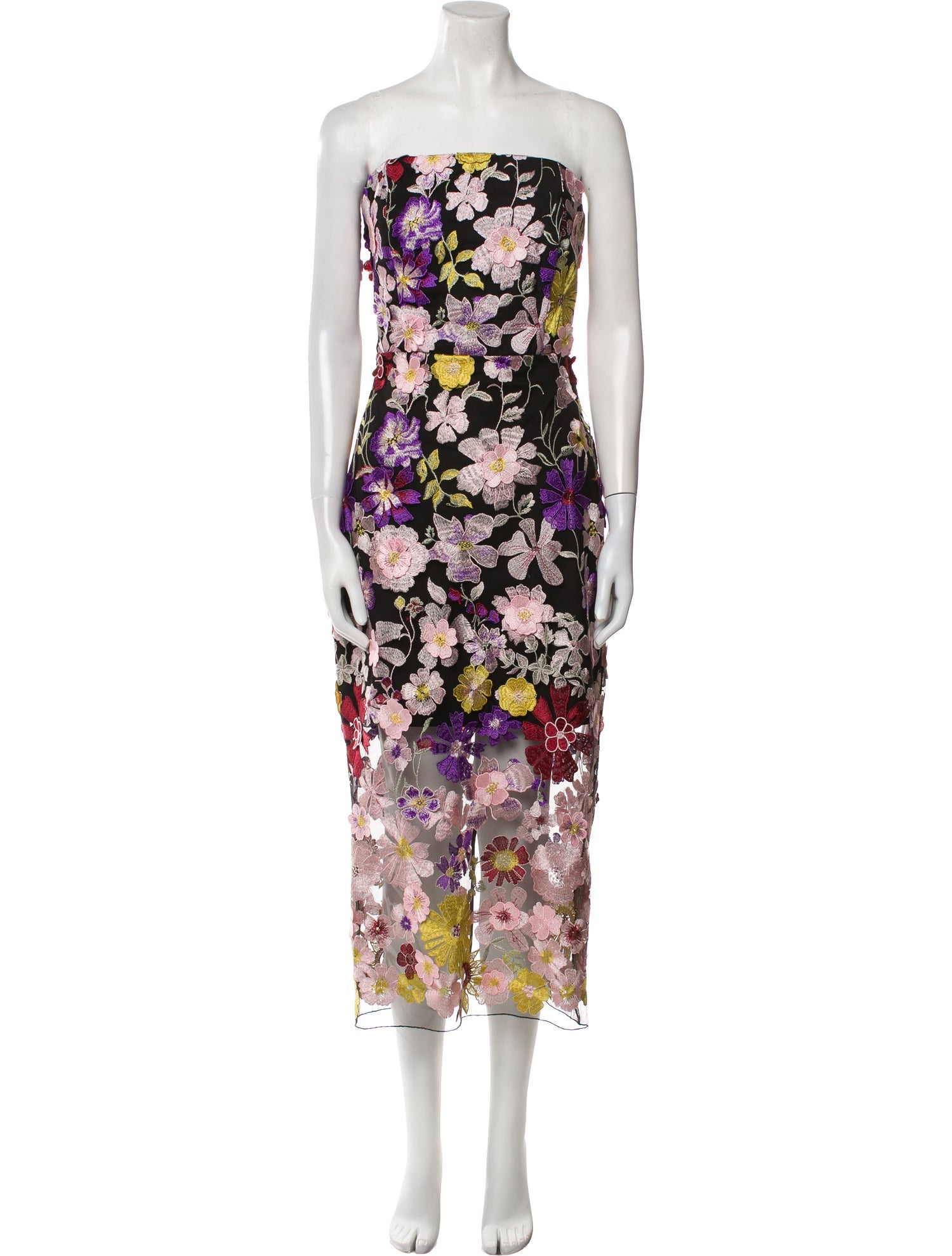 Milly Floral Print Midi Length Dress