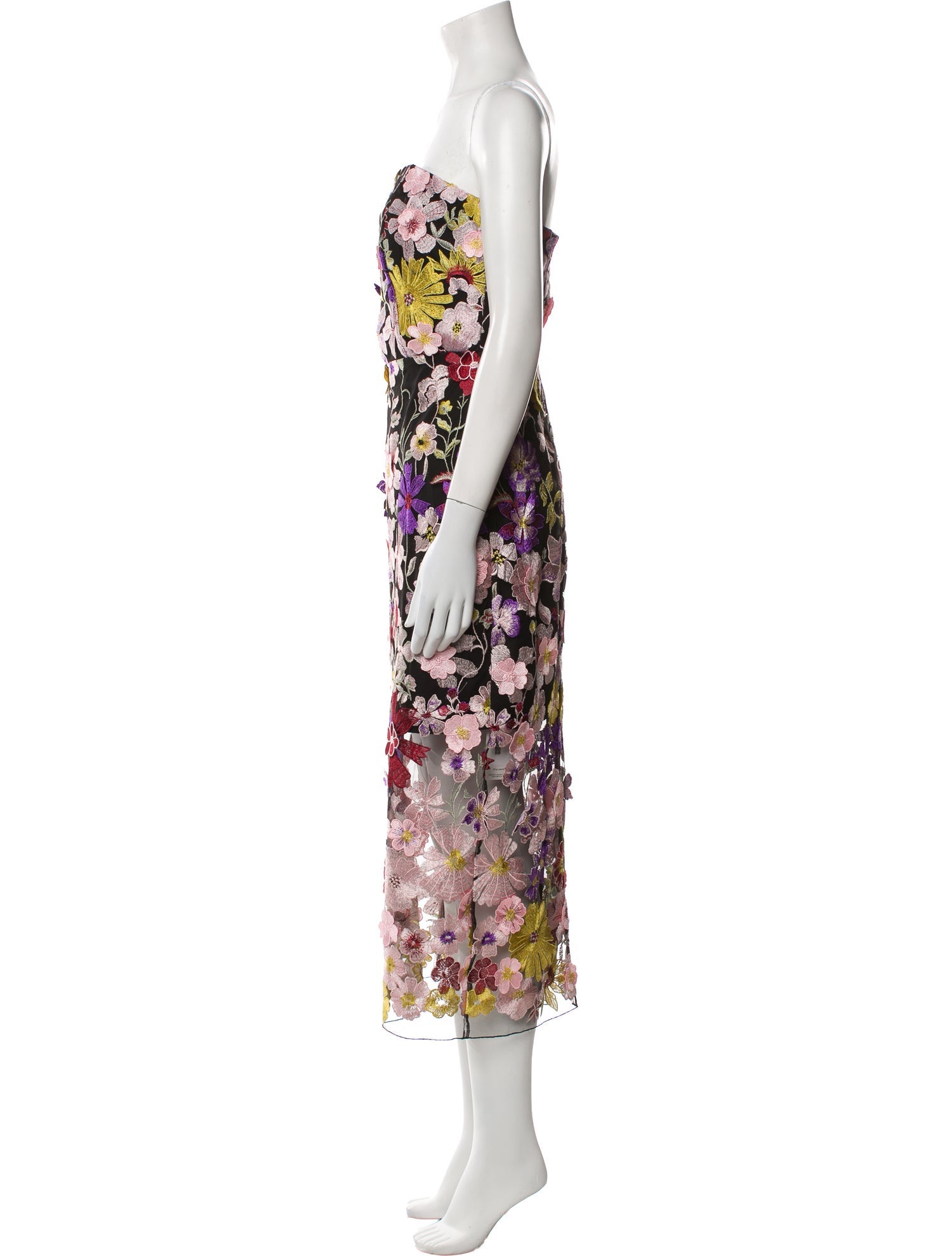 Milly Floral Print Midi Length Dress