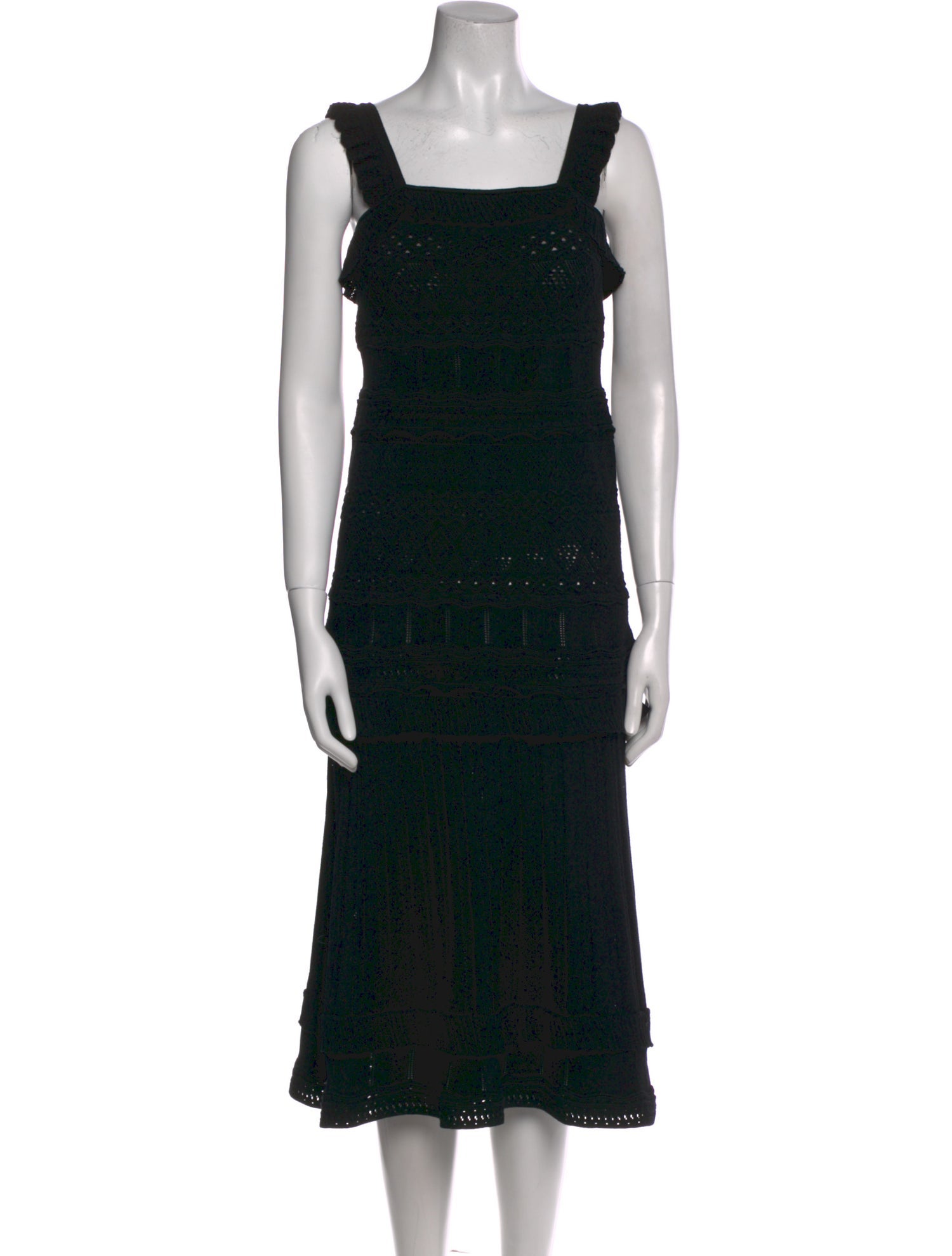 Milly Square Neckline Midi Length Dress