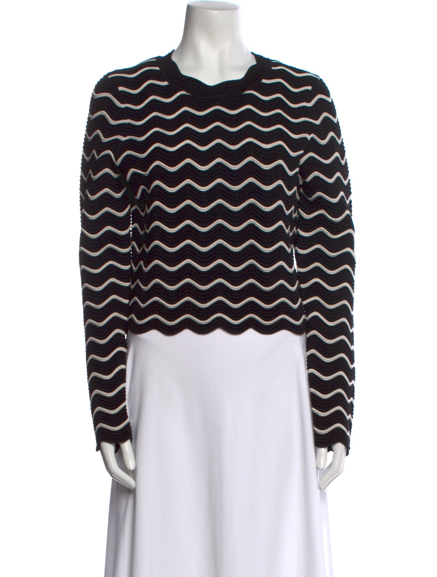Milly Striped Crew Neck Sweater