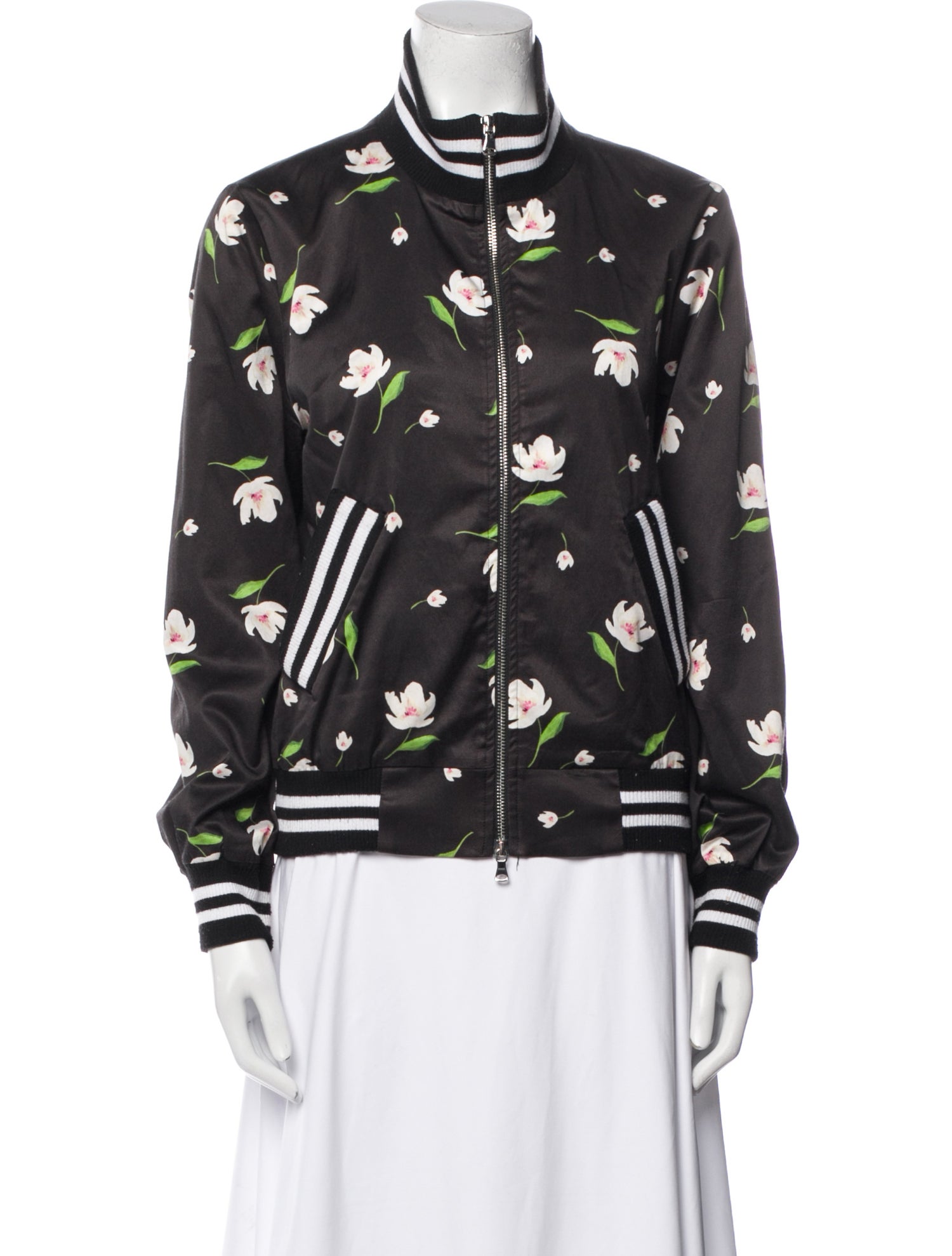 Milly Floral Print Bomber Jacket