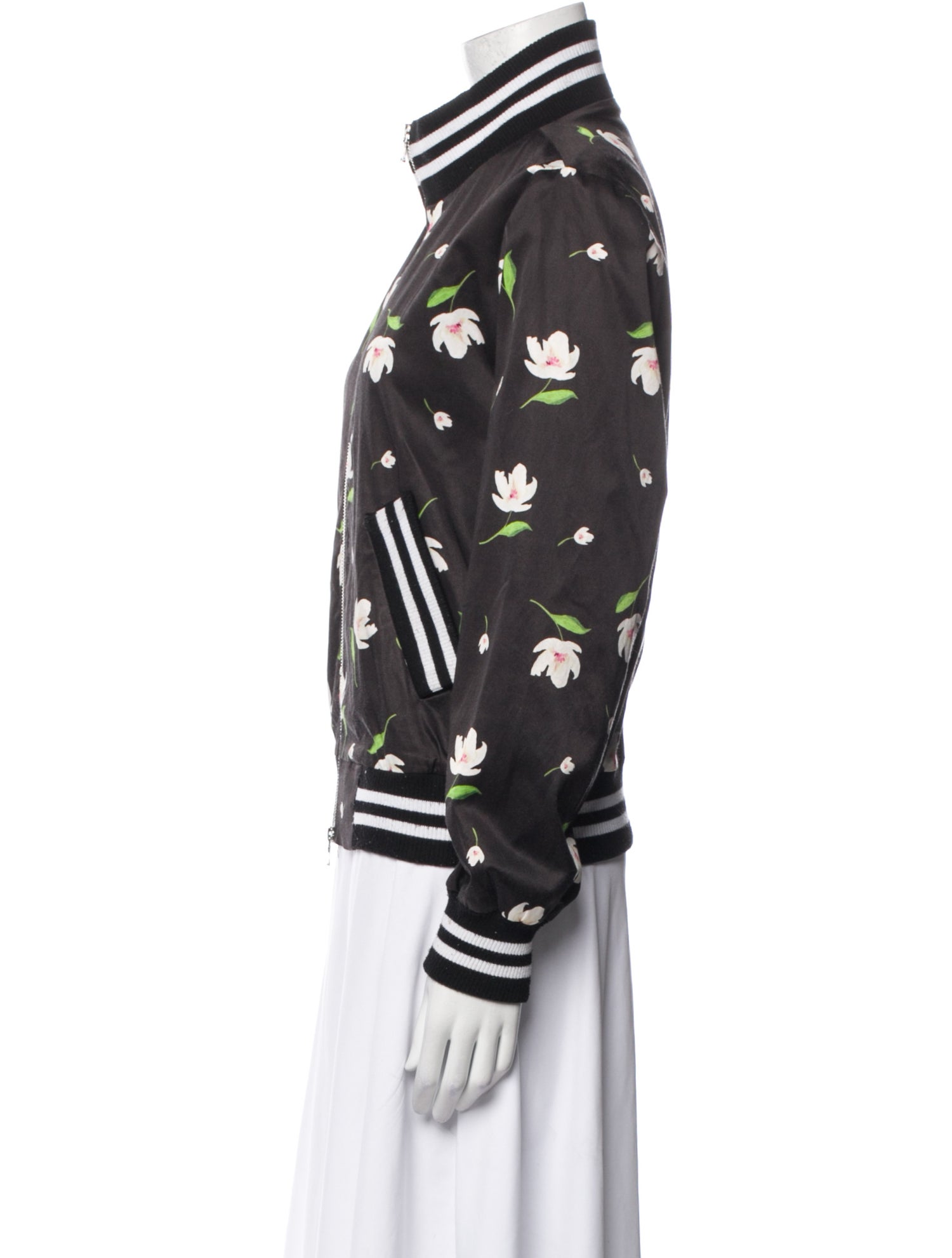 Milly Floral Print Bomber Jacket