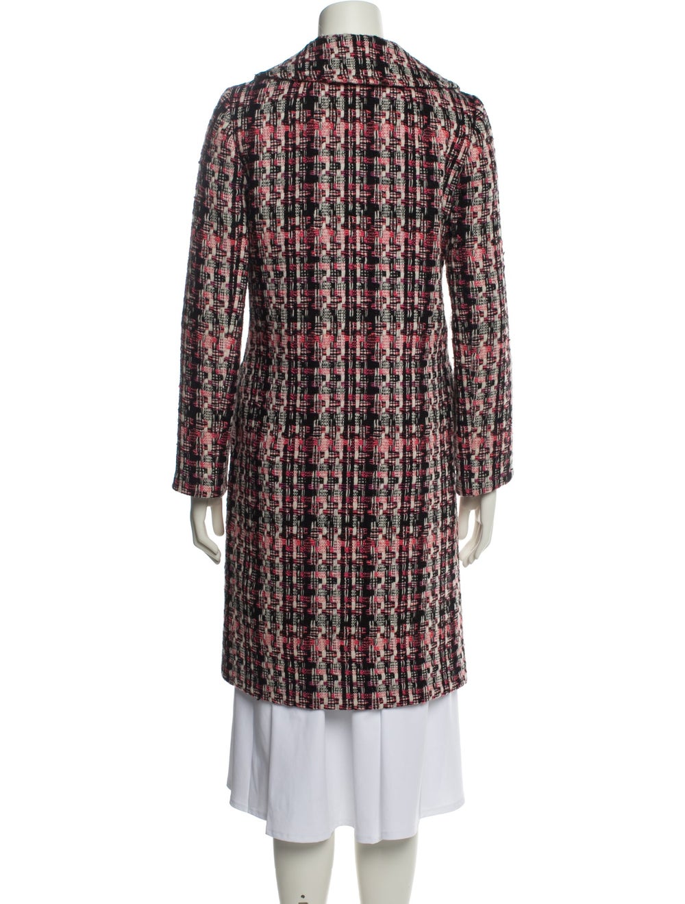 Milly Wool Jacket Pink Tweed Pattern Collarless - image 3