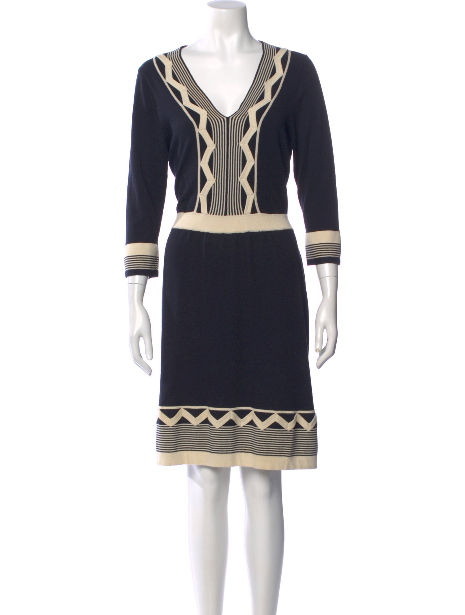 Milly Colorblock Pattern Knee-Length Dress
