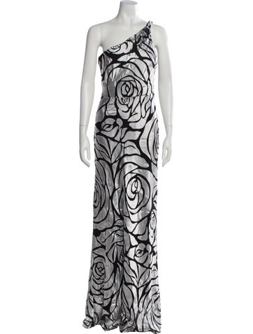 Pre-owned Milly Printed Long Dress In Multi