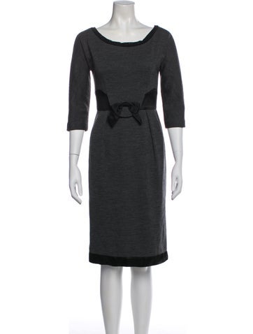 Pre-owned Milly Wool Knee-length Dress In Blue