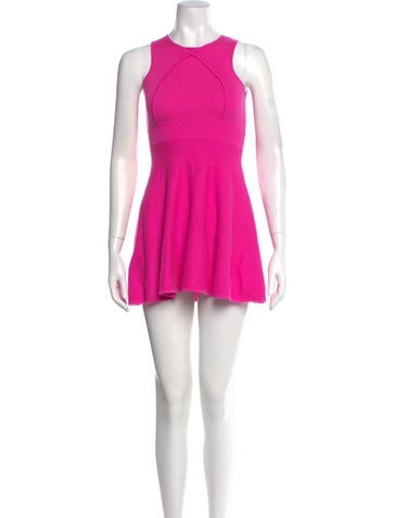Pre-owned Milly Crew Neck Mini Dress In Pink