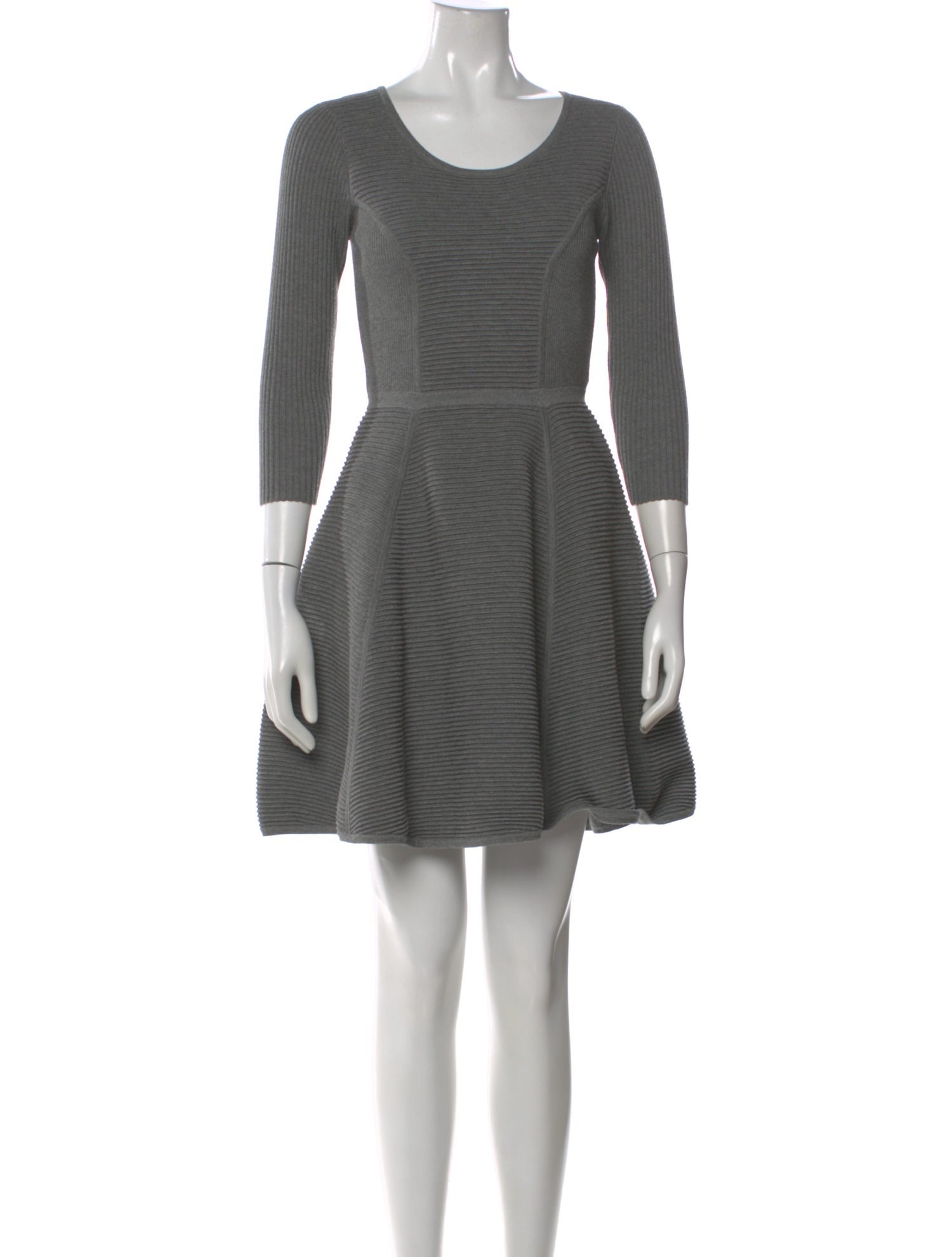 milly grey dress Scoop Neck Mini Dress
