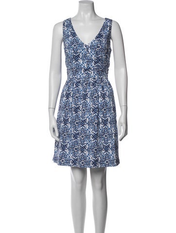 Pre-owned Milly Printed Mini Dress In Blue