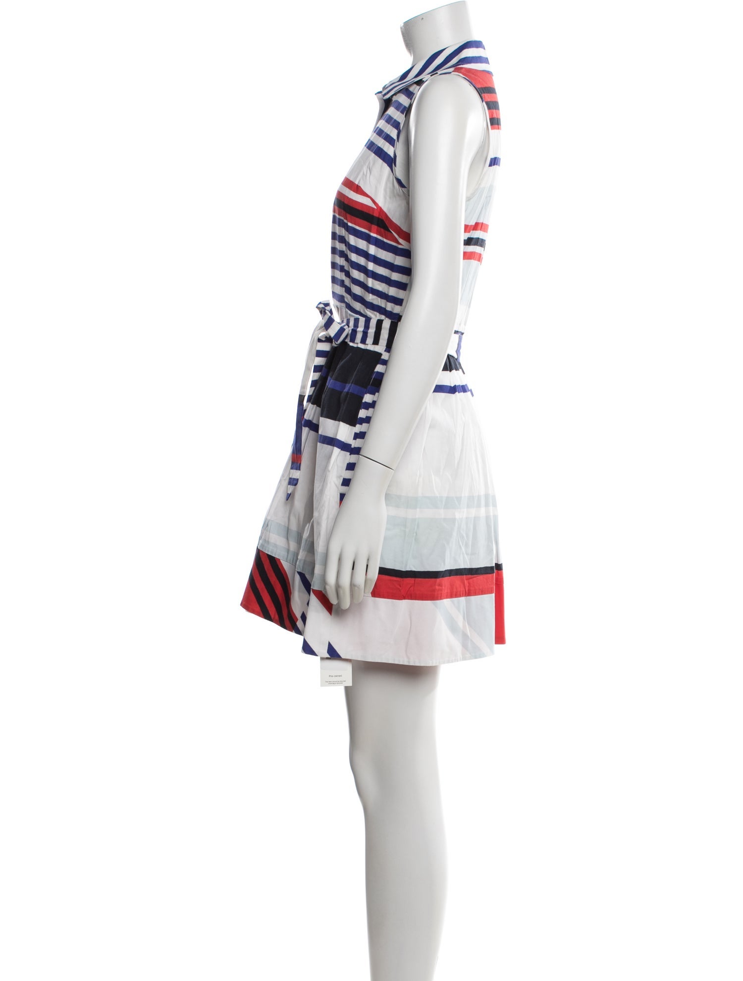 milly striped mini dress Milly Allison Mirage-Striped Mini Dress Multi Colored Size 6 V Neck Womens