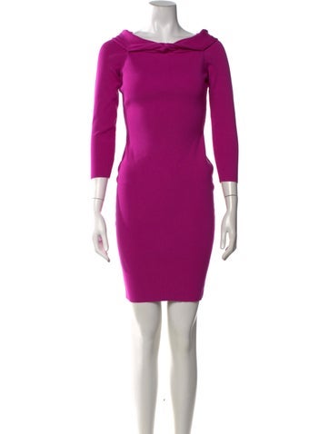 Pre-owned Milly Off-the-shoulder Mini Dress In Pink