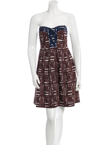 Milly Strapless Printed Dress