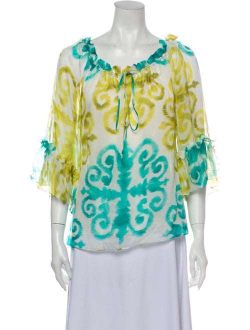 Milly Silk Printed Blouse White