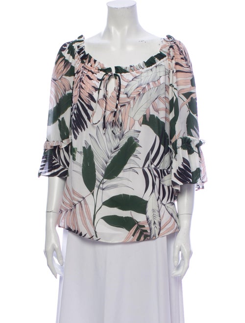 Milly Silk Printed Blouse White
