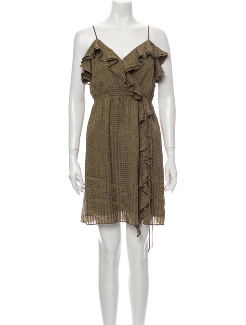 Milly Silk Mini Dress Green