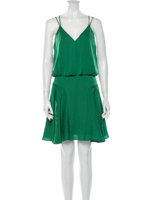 Milly Silk Mini Dress Green