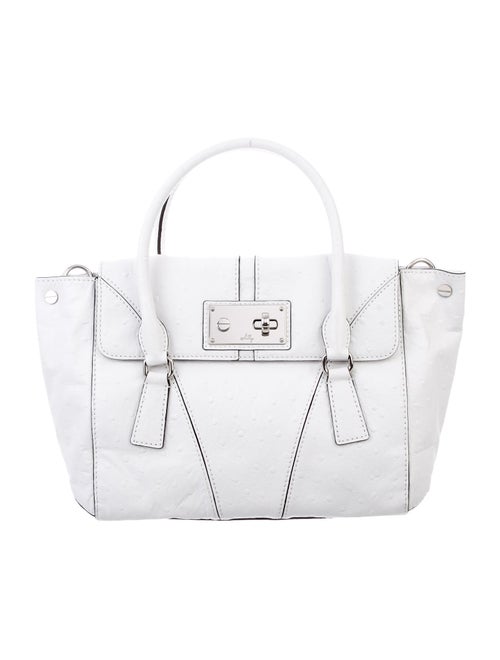 Milly Ostrich Shoulder Bag White