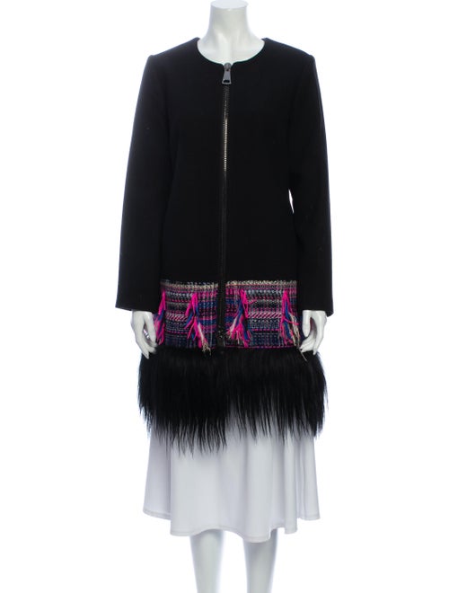 Milly Tweed Pattern Coat Black