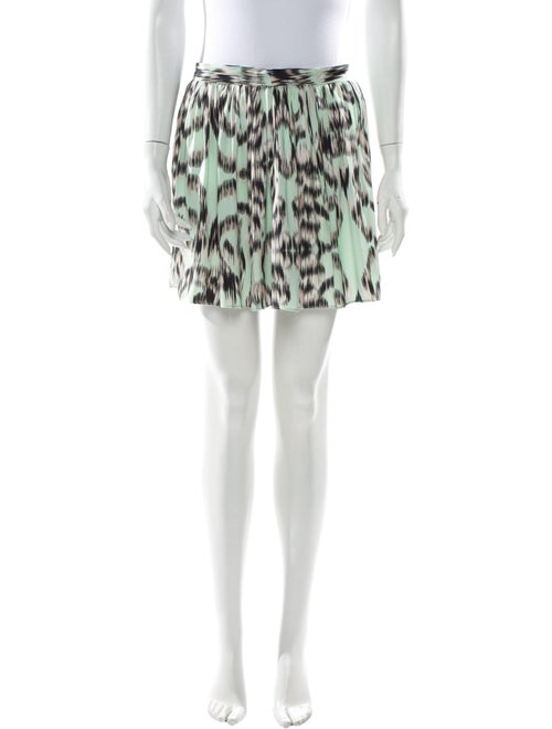 Milly Animal Print Mini Shorts Green