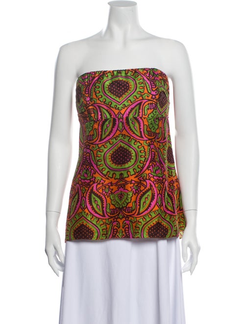 Milly Silk Printed Top Orange