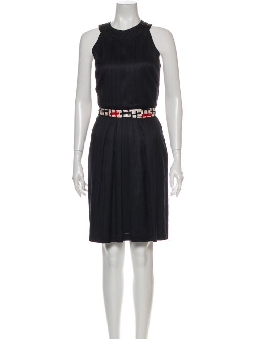Milly Silk Knee-Length Dress Green