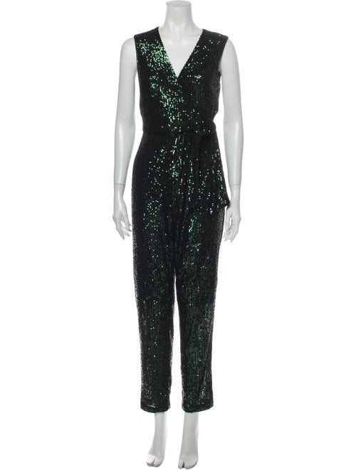 Milly V-Neck Jumpsuit Green
