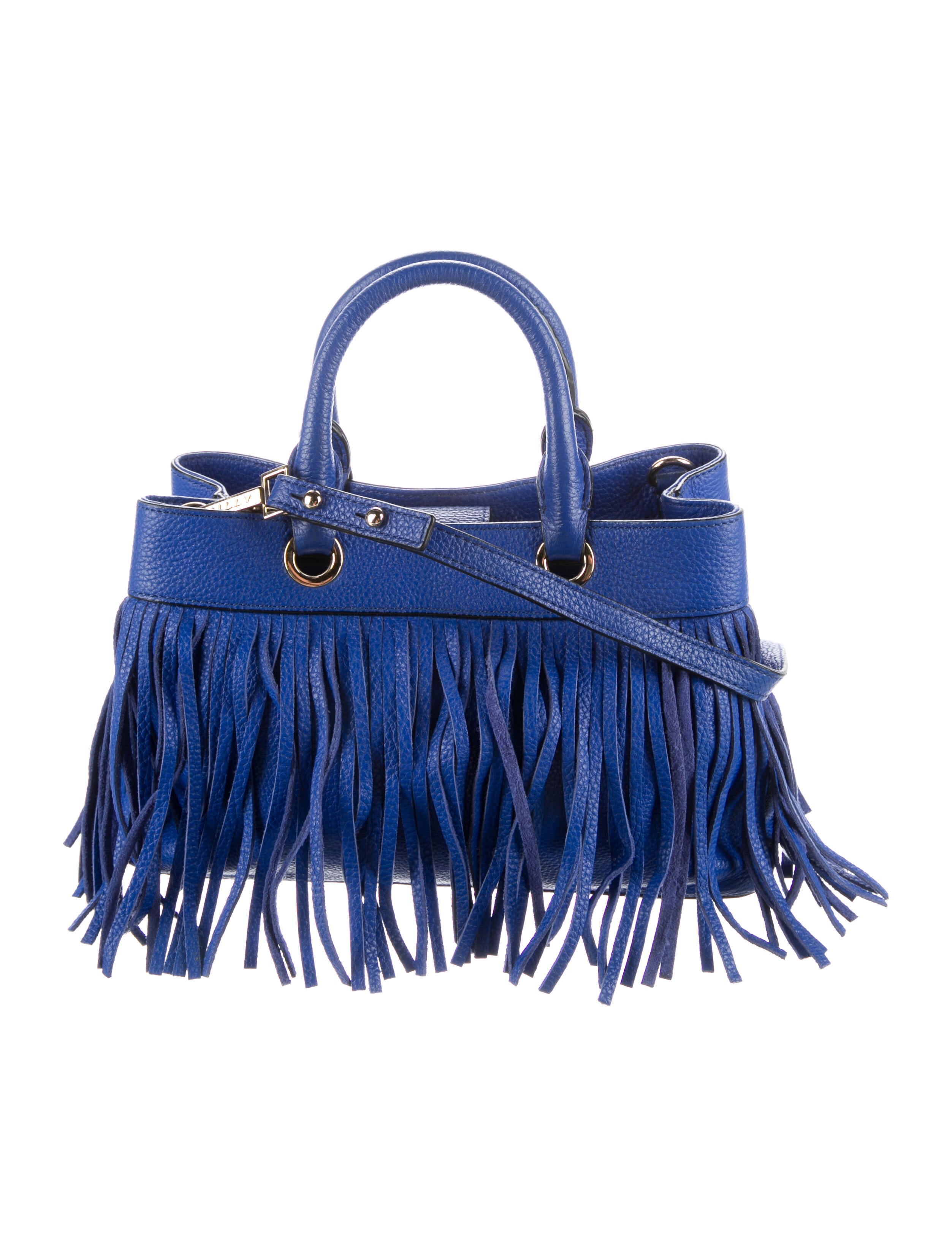 Milly Leather Fringe Crossbody Bag Blue Crossbody Bags, Handbags