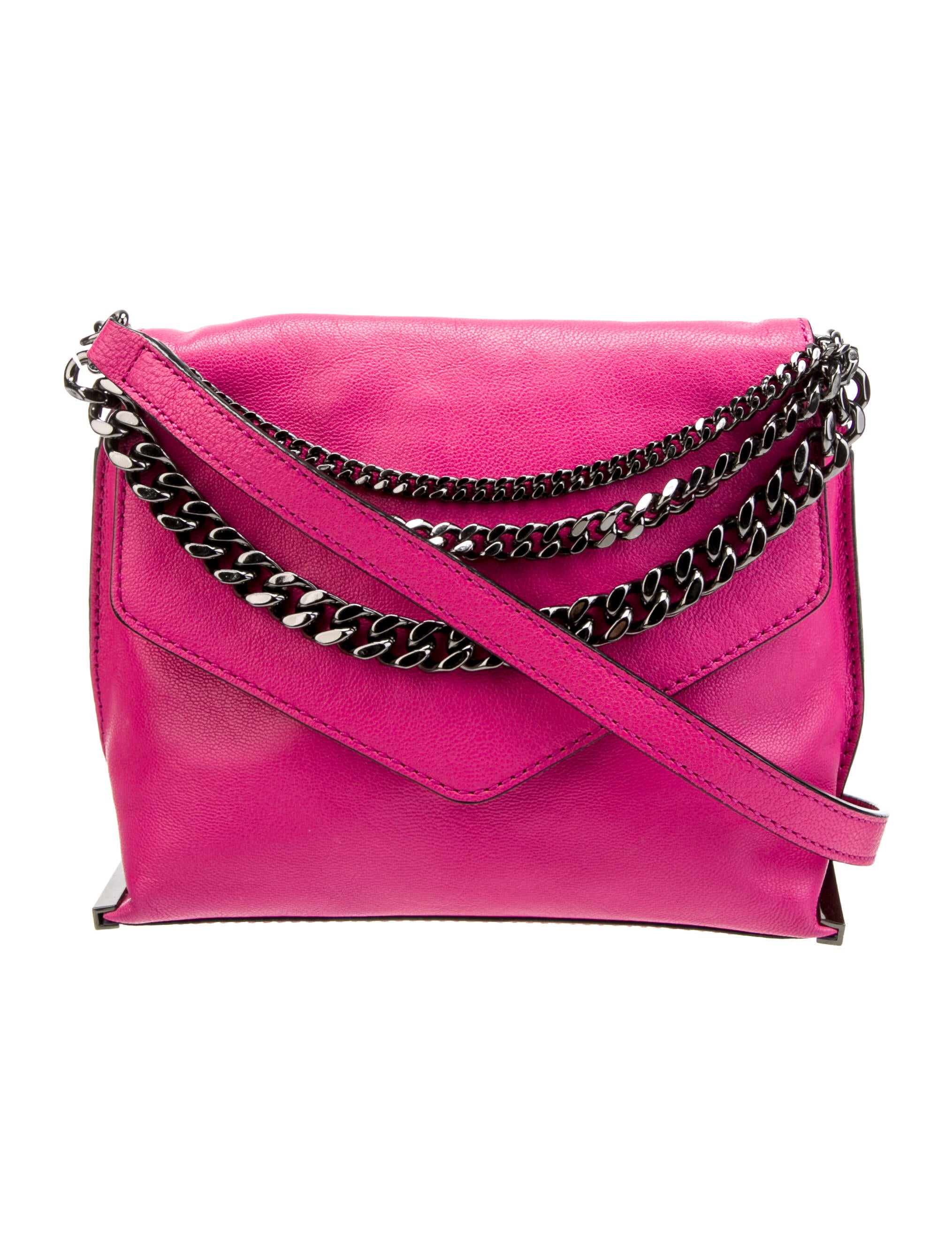 Milly Leather CHainLink Crossbody Bag Pink Crossbody Bags, Handbags WM675295 The RealReal