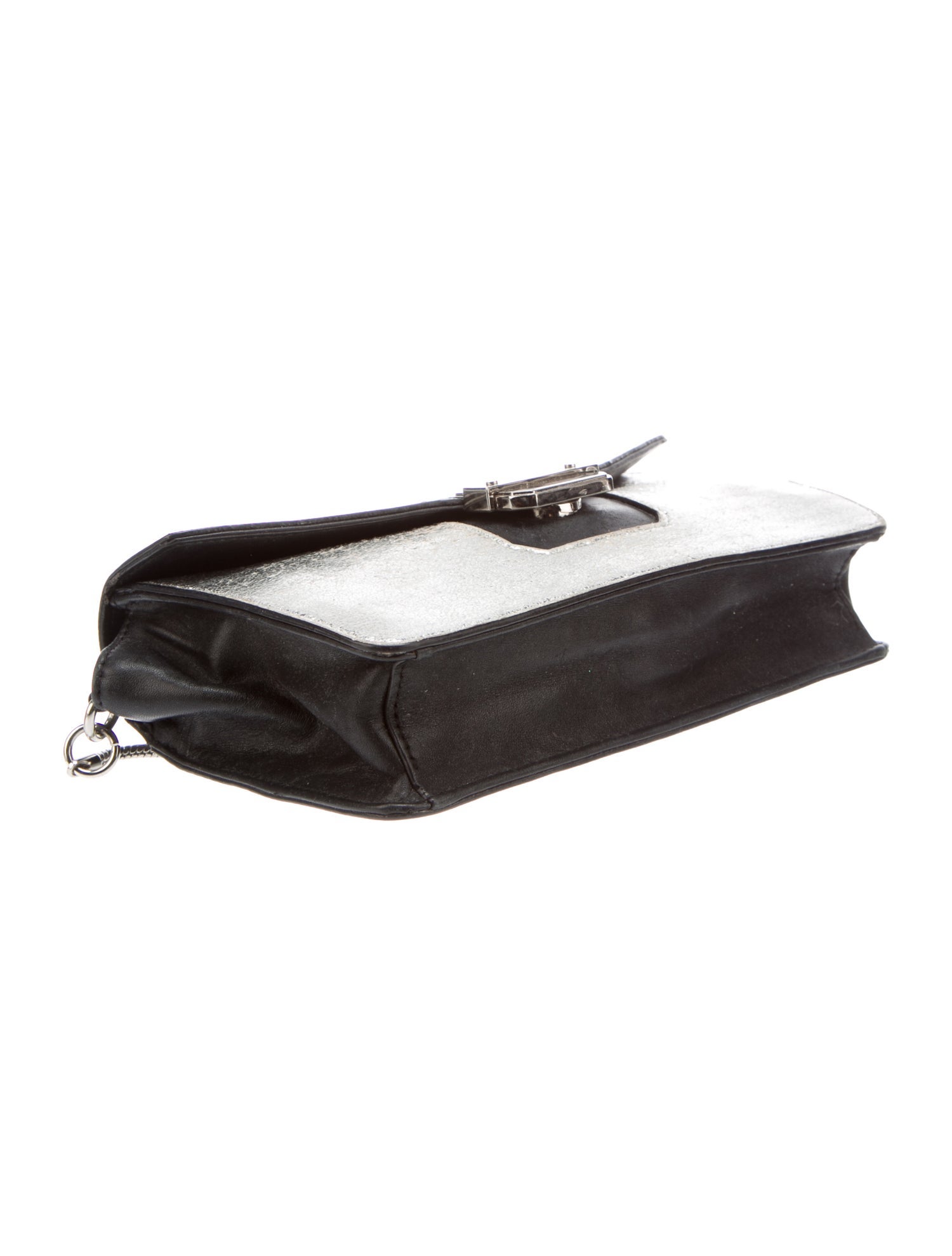Milly Metallic Leather Crossbody Bag Black Crossbody Bags, Handbags
