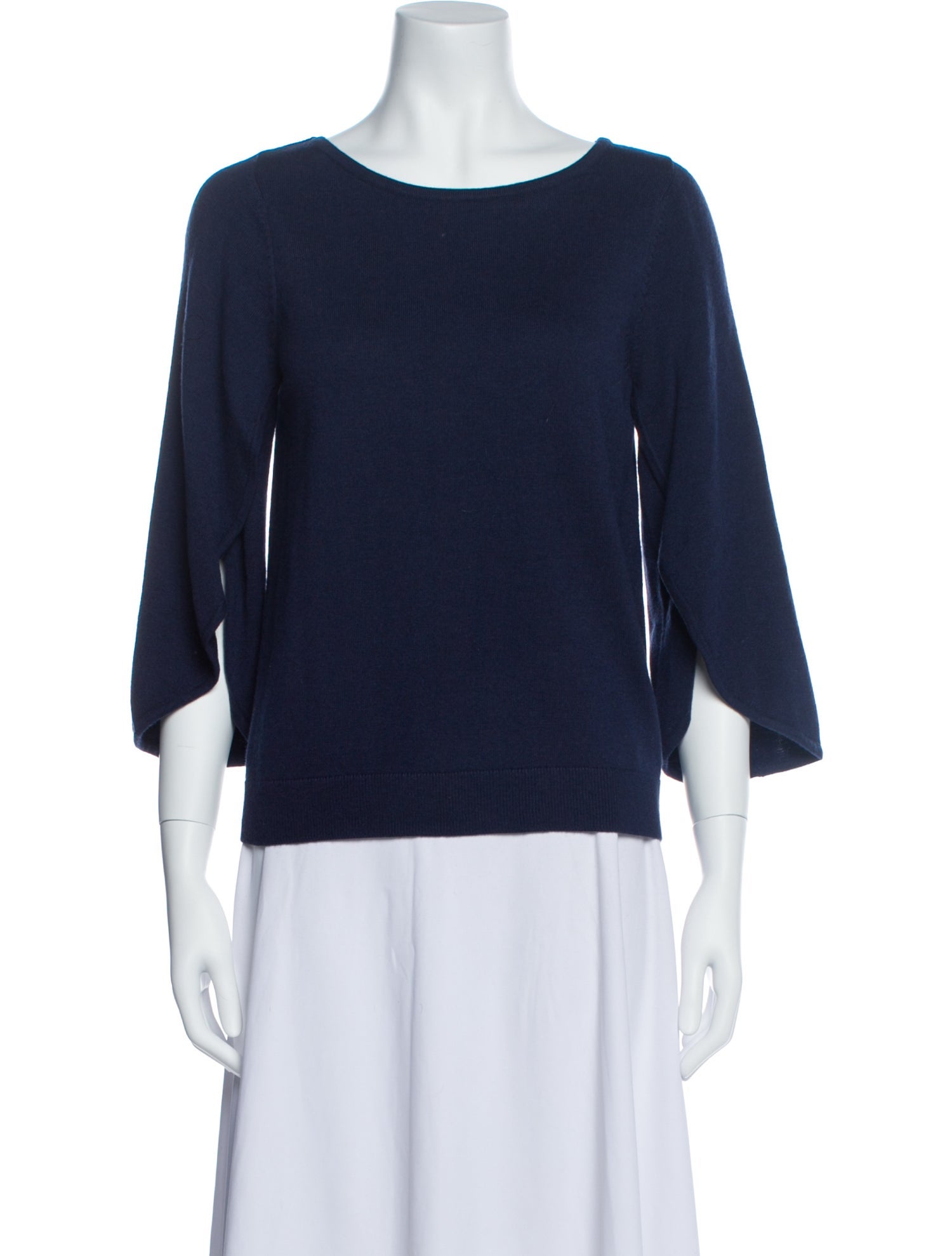 Milly Bateau Neckline Three-Quarter Sleeve Top