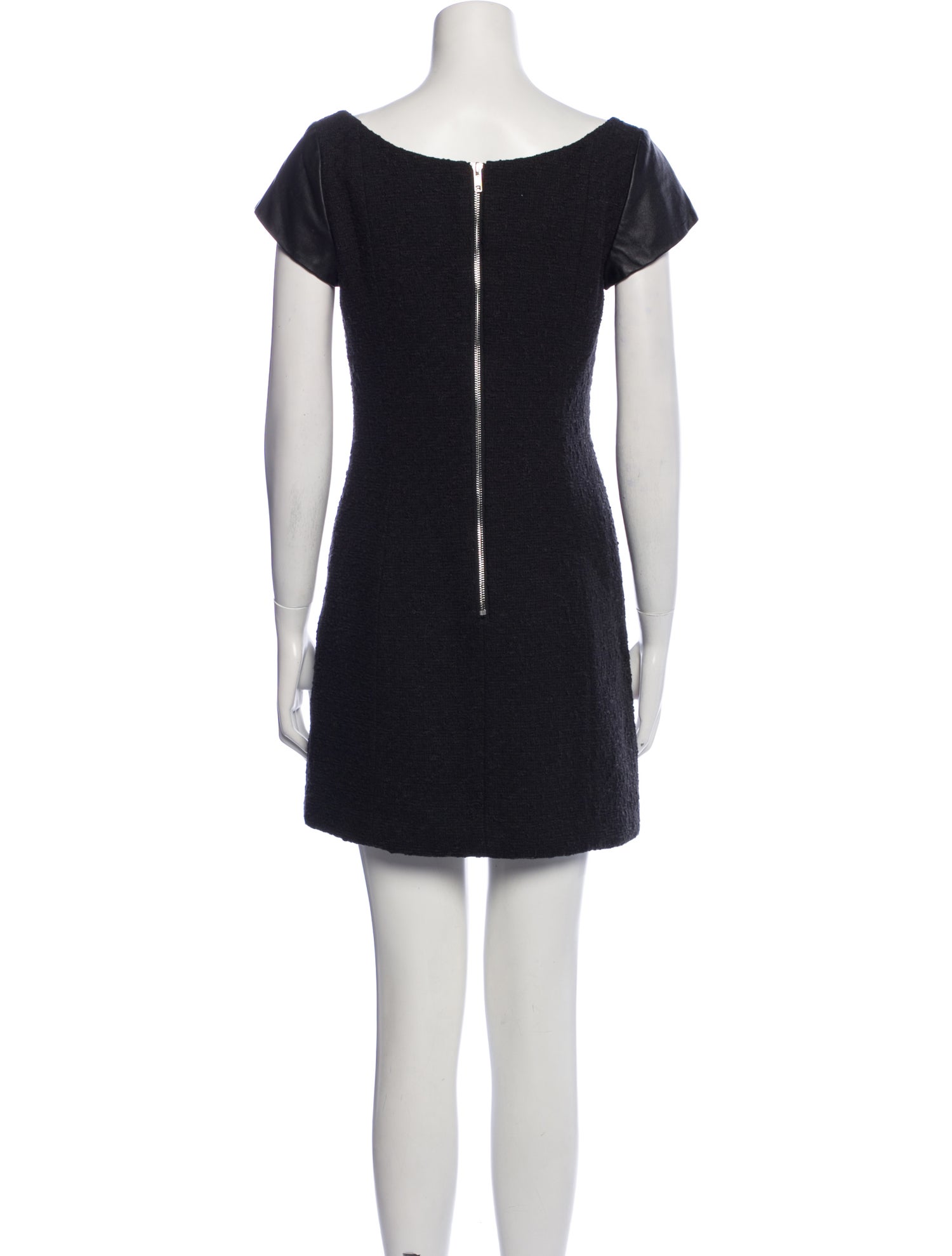 chinese dress ladies Milly Faux Leather Trim Dress - Black main image 1