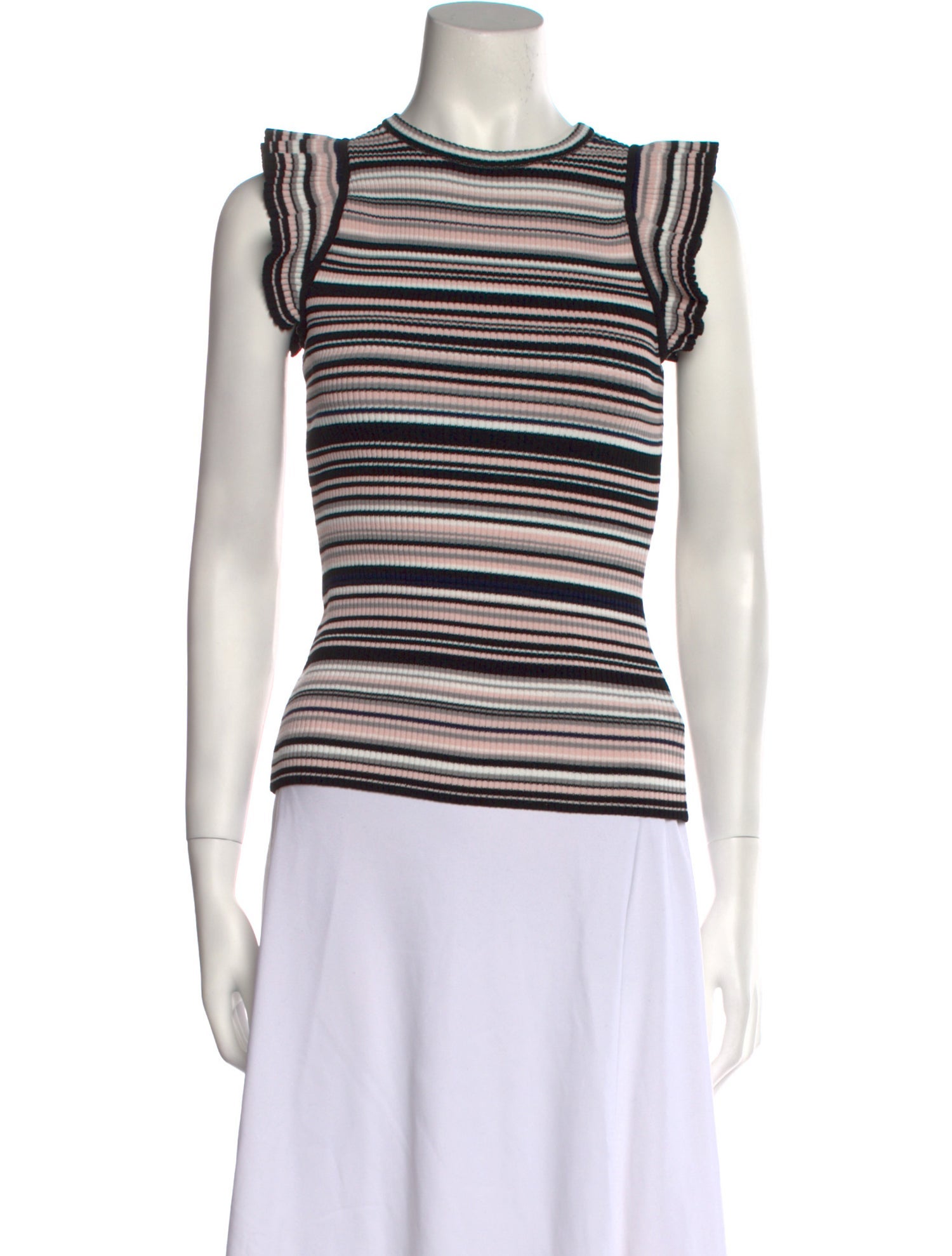 Milly Striped Crew Neck Top