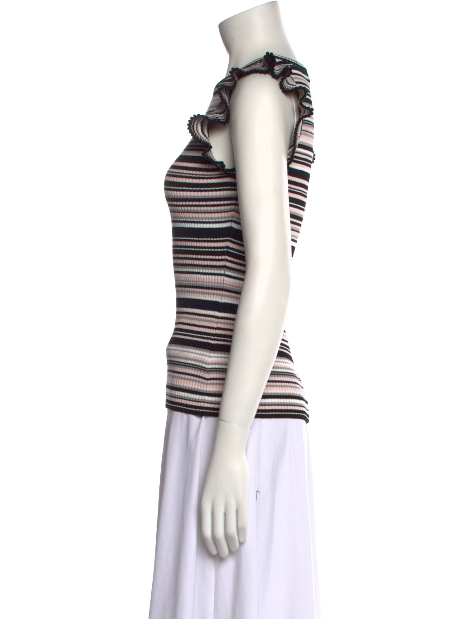 Milly Striped Crew Neck Top