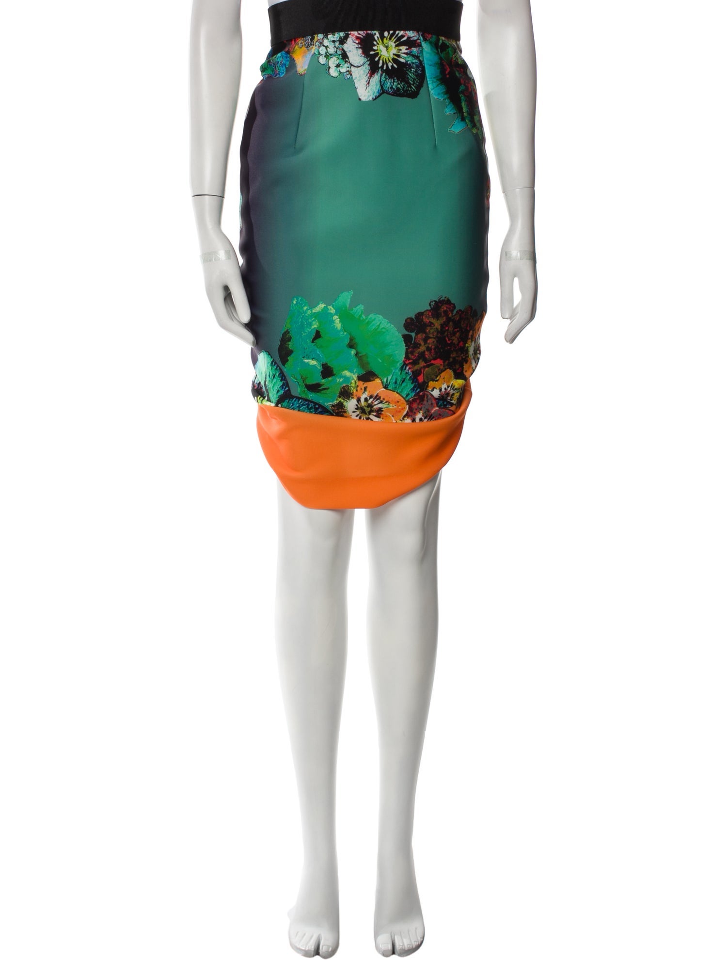 Milly Floral Print Knee-Length Skirt